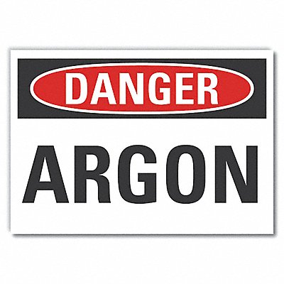 LYLE LCU40300ND10X7 Argon Danger Label 7in x 10in Polyester
