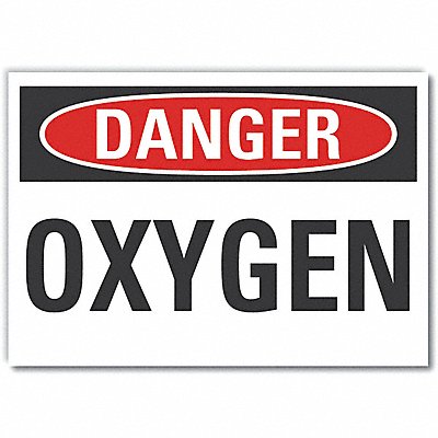 LYLE LCU40302ND7X5 Oxygen Danger Label 5inx7in Polyester