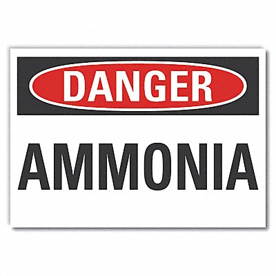 LYLE LCU40307RD7X5 Ammonia Danger Reflective Label 5 in x 7 in