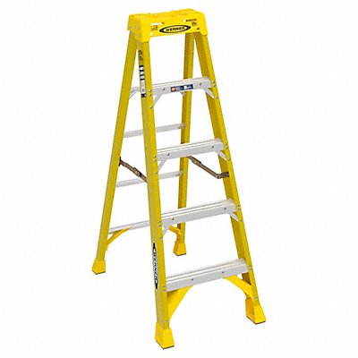 WERNER 6305 Stepladder Fiberglass 5 ft H 375 lb Cap