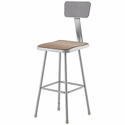 NATIONAL PUBLIC SEATING 6330B Square Stool Welded Tube Leg Grey 43 H