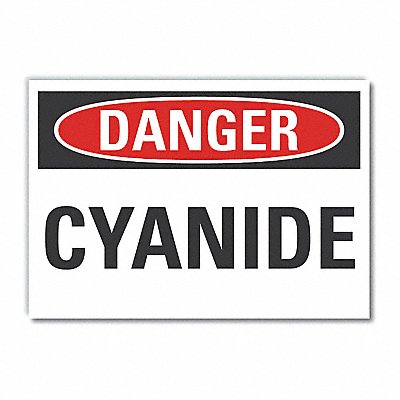 LYLE LCU40309ND5X35 Cyanide Danger Label 3.5x5in Polyester
