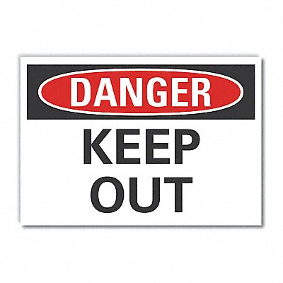 LYLE LCU40314RD7X5 Keep Out Danger Reflective Label 5inx7in