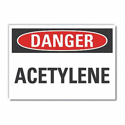 LYLE LCU40324ND10X7 Acetylene Label 7 in x 10 in Polyester