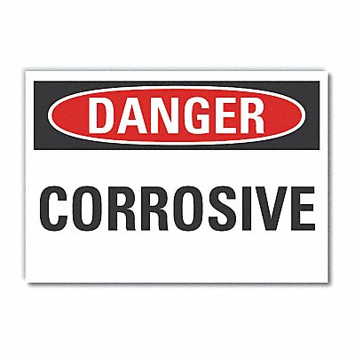 LYLE LCU40326ND10X7 Corrosive Mtrl Danger Lbl 7x10in