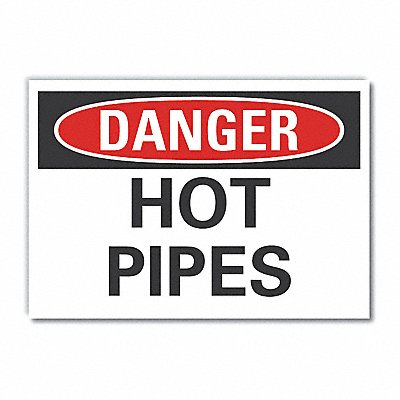 LYLE LCU40328RD5X35 Hot Pipes Danger Reflective Label 3.5inx5in