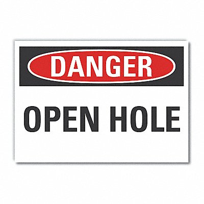 LYLE LCU40330ND7X5 Open Hole Danger Lbl 5inx7in Polyester