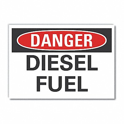 LYLE LCU40338ND10X7 Diesel Danger Label 7inx10in Polyester