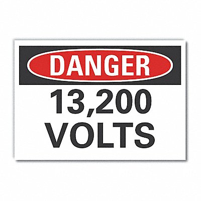 LYLE LCU40350ND7X5 Voltage Danger Label 5inx7in Polyester