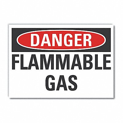 LYLE LCU40357RD5X35 Flammable Gas Danger Reflective Label 3.5x5in