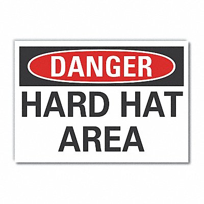 LYLE LCU40358RD14X10 Hard Hat Danger Reflective Label 10inx14in