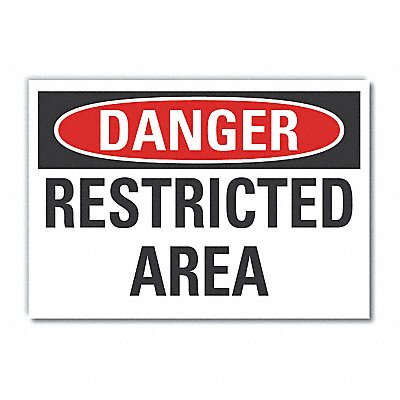 LYLE LCU40378ND14X10 Restricted Area Danger Lbl 10x14in
