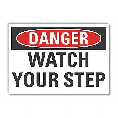 LYLE LCU40382RD10X7 Steps Danger Reflective Label 7 in x 10 in