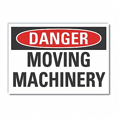 LYLE LCU40385RD10X7 Moving Machinery Danger RflctLbl 7x10in