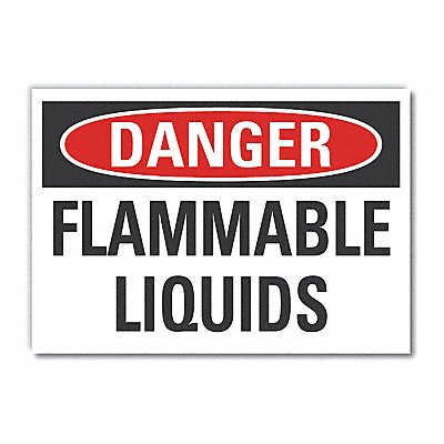 LYLE LCU40390ND14X10 Flamm Liquid Danger Lbl 10x14in Polyest