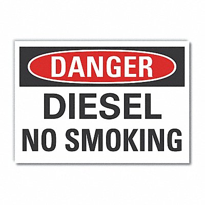 LYLE LCU40392ND14X10 Diesel Danger Label 10inx14in Polyester