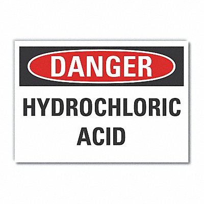 LYLE LCU40394RD7X5 HCL Acid Danger Refelctive Lbl 5x7in