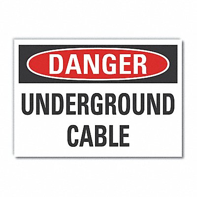 LYLE LCU40398RD10X7 Undgrd Cbl Danger Reflective Label 7inx10in