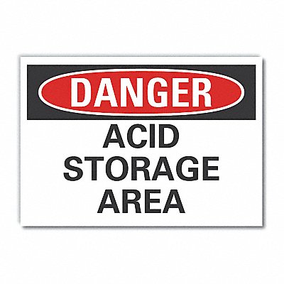 LYLE LCU40400ND14X10 Acid Danger Label 10 inx14 in Polyester