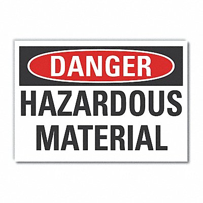 LYLE LCU40402RD10X7 Hazardous Material Danger Reflective Label 7x10in