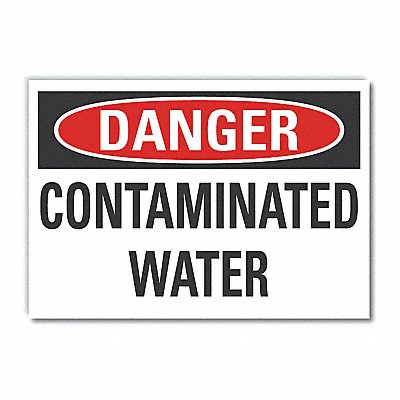 LYLE LCU40404RD7X5 Potable Water Danger Reflective Label 5x7in