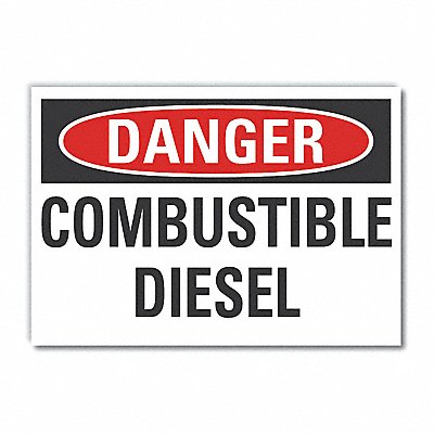 LYLE LCU40411RD5X35 Combust Diesel Danger Reflective Label 3.5x5in