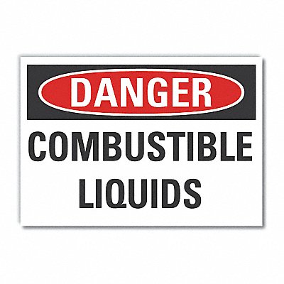 LYLE LCU40417ND7X5 Combust Liquid Danger Lbl 5x7in Polyest