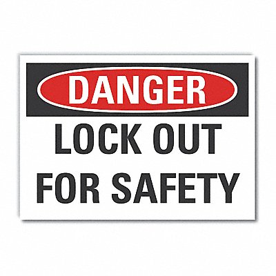 LYLE LCU40425ND14X10 LockoutTagout DangerLbl 10x14in Polyest