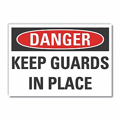 LYLE LCU40434ND10X7 Machine Guards Danger Lbl 7x10in
