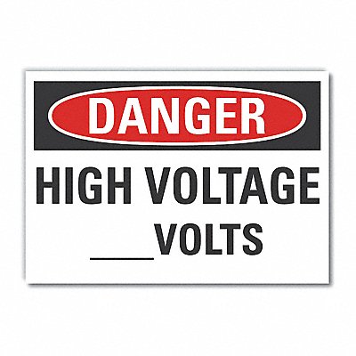 LYLE LCU40445ND10X7 High Voltage Danger Label 7x10in Polyest