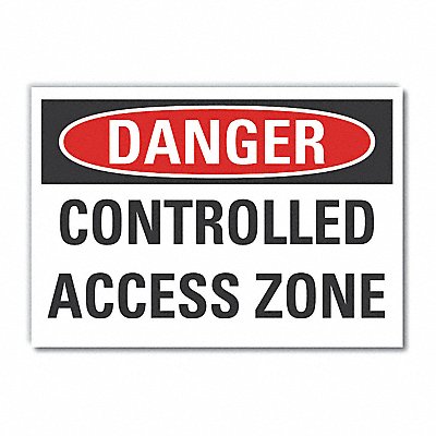 LYLE LCU40454RD14X10 Cntrld Access Danger Reflective Label 10x14in