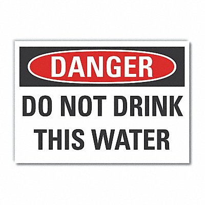 LYLE LCU40460RD14X10 Potable Water Danger Reflective Label 10x14in