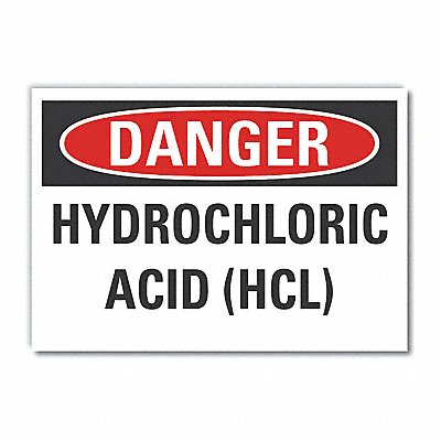 LYLE LCU40464ND14X10 HCL Acid Danger Lbl 10x14in Polyester