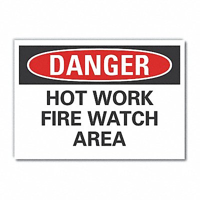 LYLE LCU40473RD10X7 Hot Work Area Danger Reflective Label 7x10in