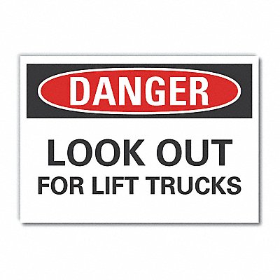 LYLE LCU40476ND14X10 Lift Truck Traffic Danger Lbl 10x14in