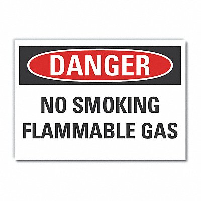 LYLE LCU40478RD5X35 No Smoking Danger Reflective Label 3.5x5in