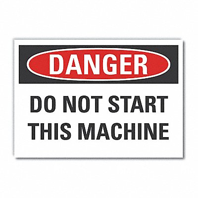 LYLE LCU40487RD5X35 Machine Operat Danger Reflective Label 3.5x5in