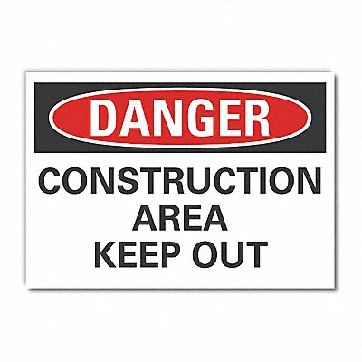LYLE LCU40491ED10x7 Danger Sign 7 in x 10 in Non-PVC Polymer