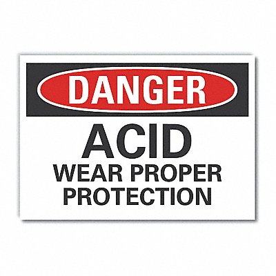 LYLE LCU40494ND10X7 Acid Danger Label 7in x 10in Polyester