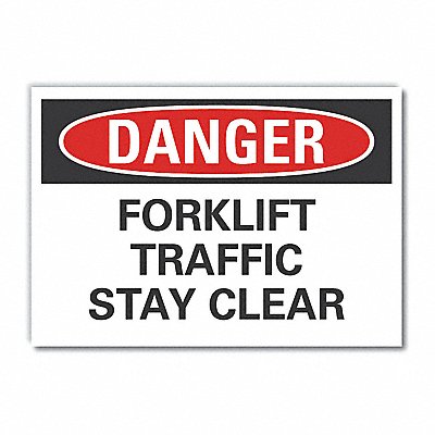 LYLE LCU40496RD14X10 Lift Truck Traffic Danger Reflective Label 10x14in
