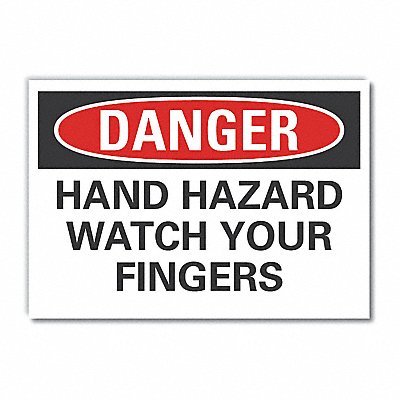 LYLE LCU40508RD10X7 Machine Operat Danger Reflective Label 7x10in