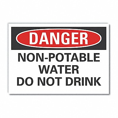 LYLE LCU40513RD7X5 Potable Water Danger Reflective Label 5inx7in