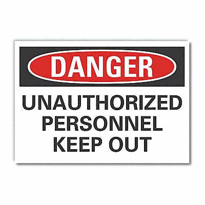 LYLE LCU40519RD7X5 Auth Person Reflective Label 5 in x 7 in