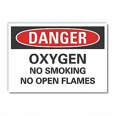 LYLE LCU40523RD5X35 No Smoking Danger Reflective Label 3.5inx5in