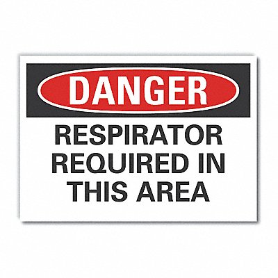 LYLE LCU40524ND5X35 Respirator Required Danger Label 3.5x5in