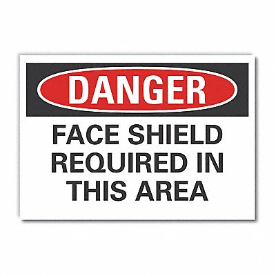 LYLE LCU40528RD10X7 Face Mask Danger Reflective Label 7inx10in
