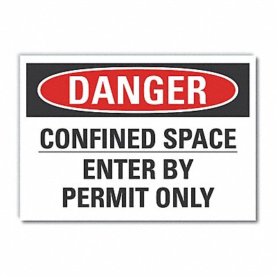 LYLE LCU40538ND7X5 Confined Space Danger Labl 5x7in Polyest