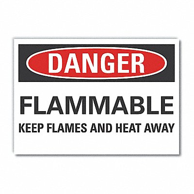 LYLE LCU40539ND5X35 Flammable Material Danger Lbl 3.5x5in