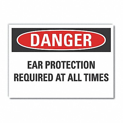 LYLE LCU40549RD5X35 Hearing Danger Reflective Label 3.5inx5in