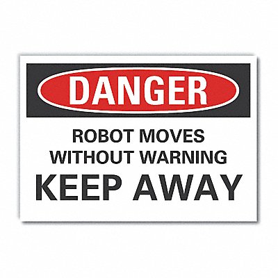 LYLE LCU40558ND14X10 Robot Area Danger Lbl 10x14in Polyester